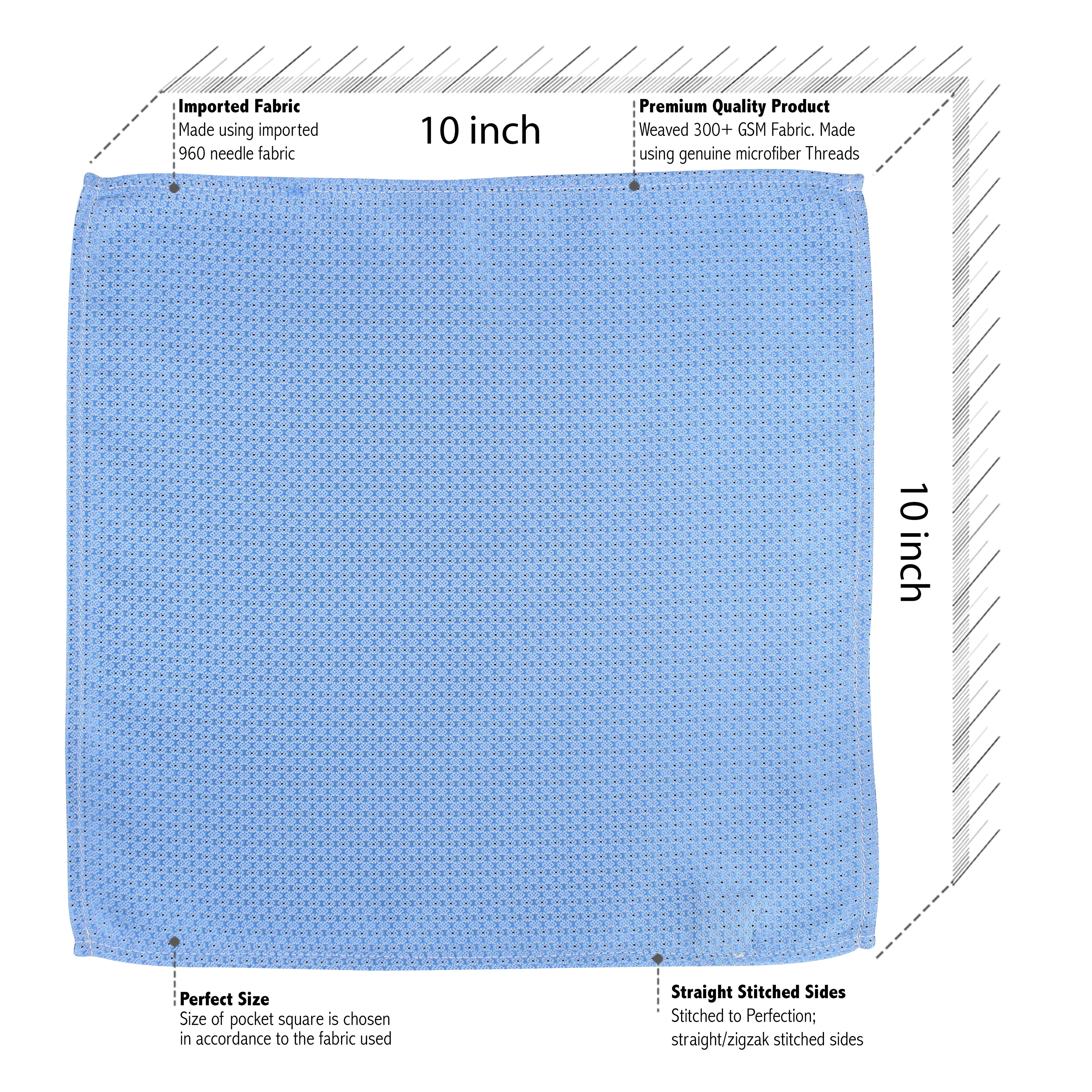 Kovove Glorious Cyan Polka Dot Necktie and Pocket Square Gift Box