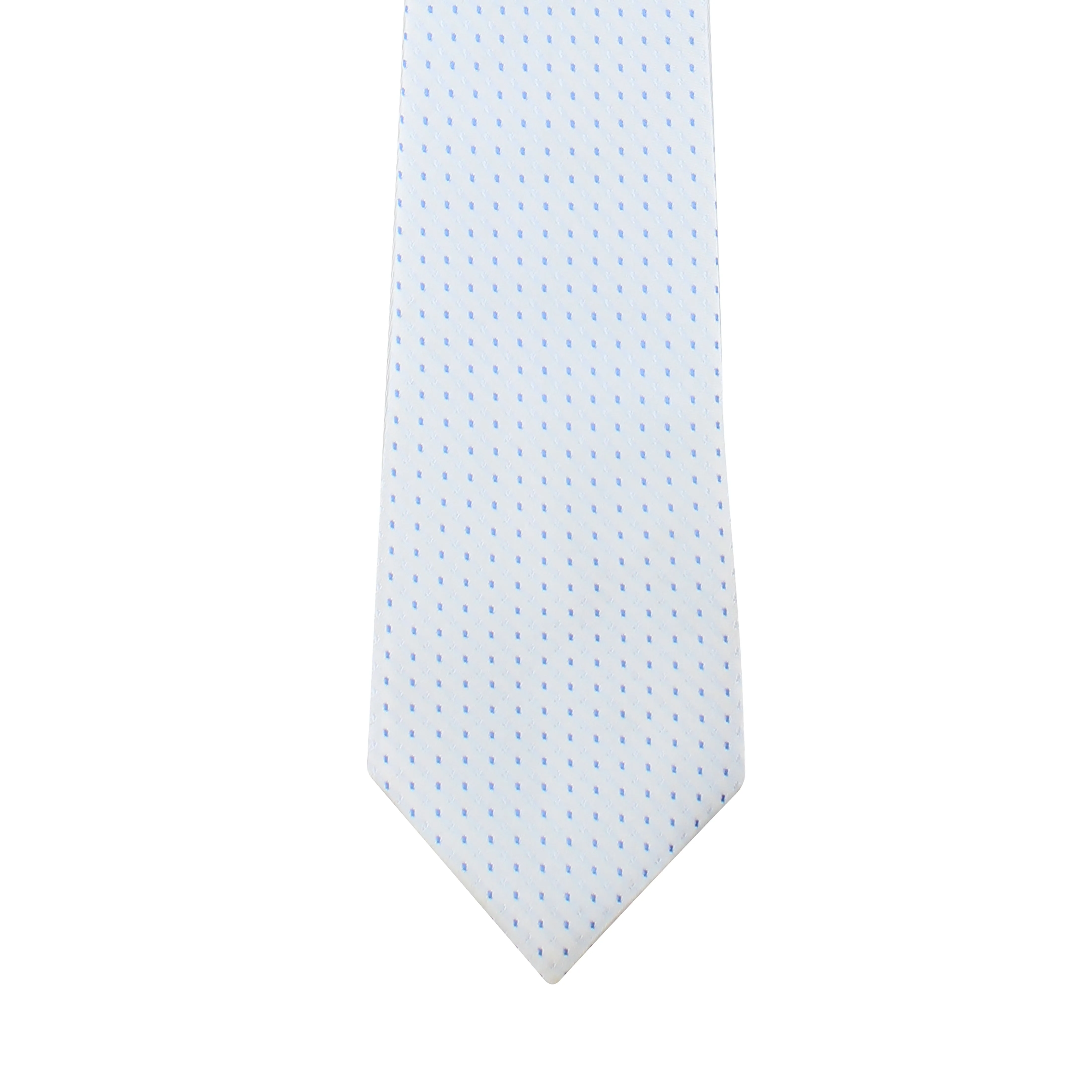Kovove White Polka Dot Necktie and Pocket Square Gift Box