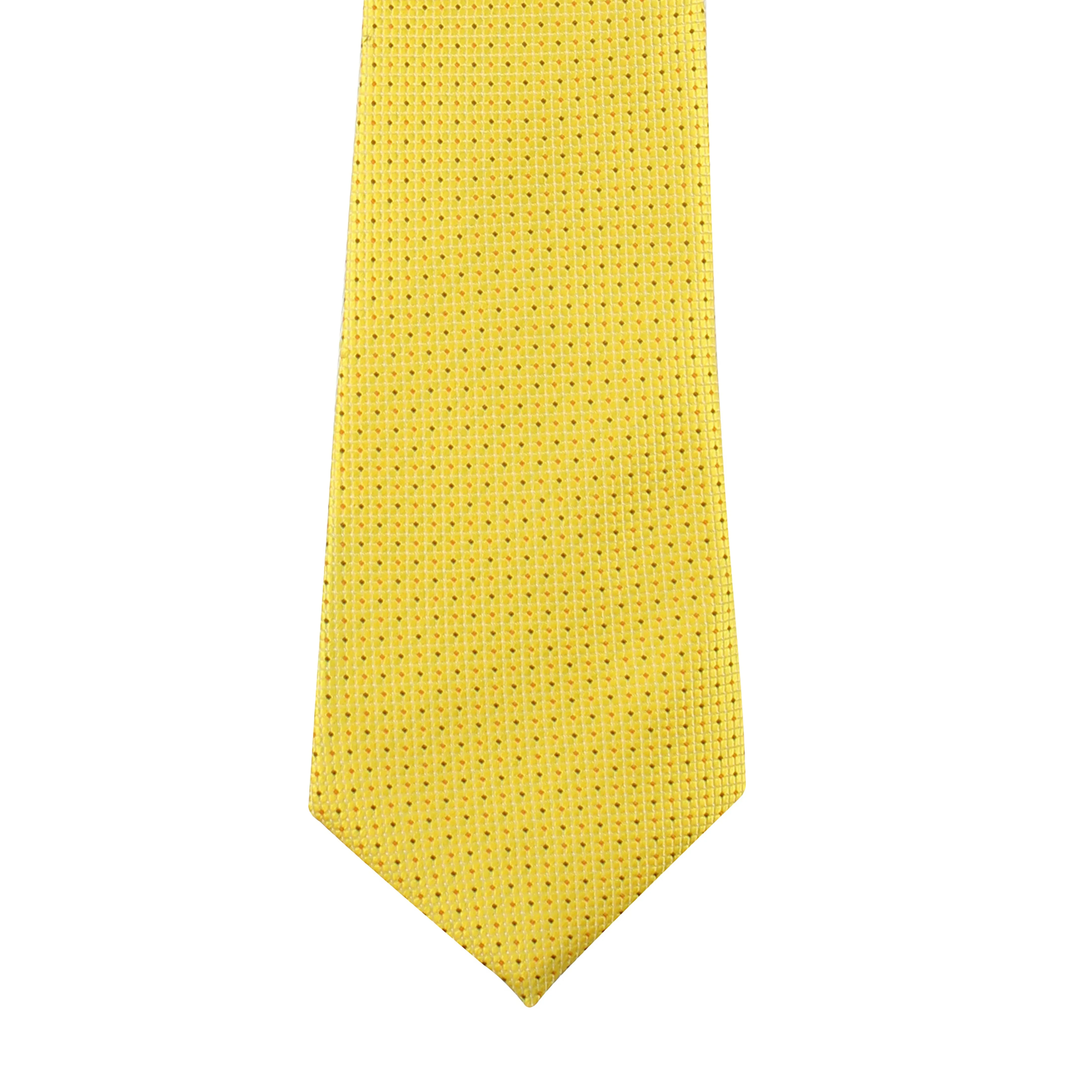 Kovove Yellow Polka Dot Neck Tie For Men