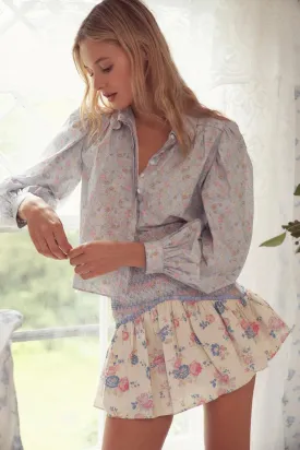 Love Shack Fancy - Sansom Blouse in Baby Blue Skies