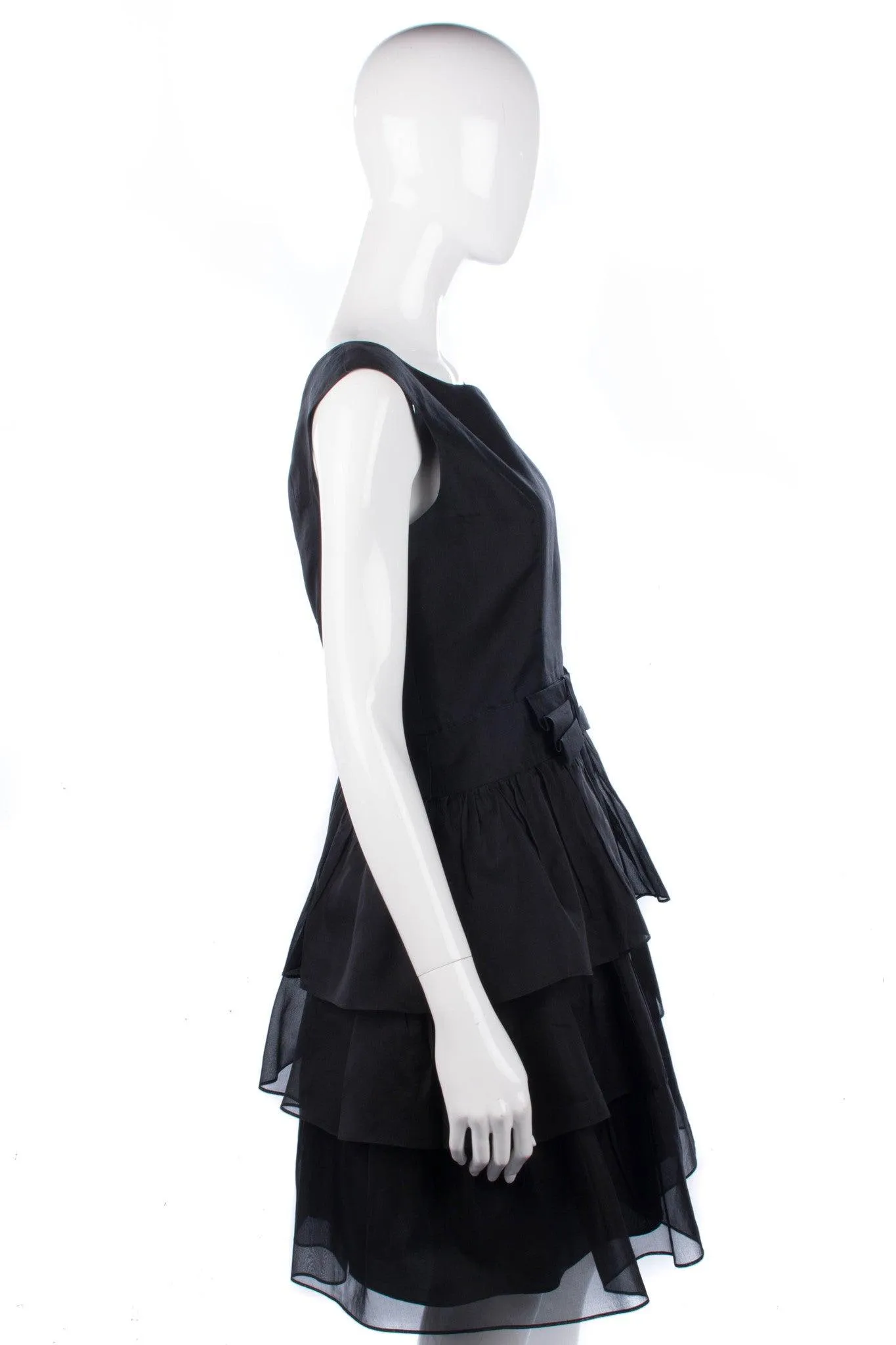 Lucy in Disguise London Black Dress 100% Silk UK Size 10