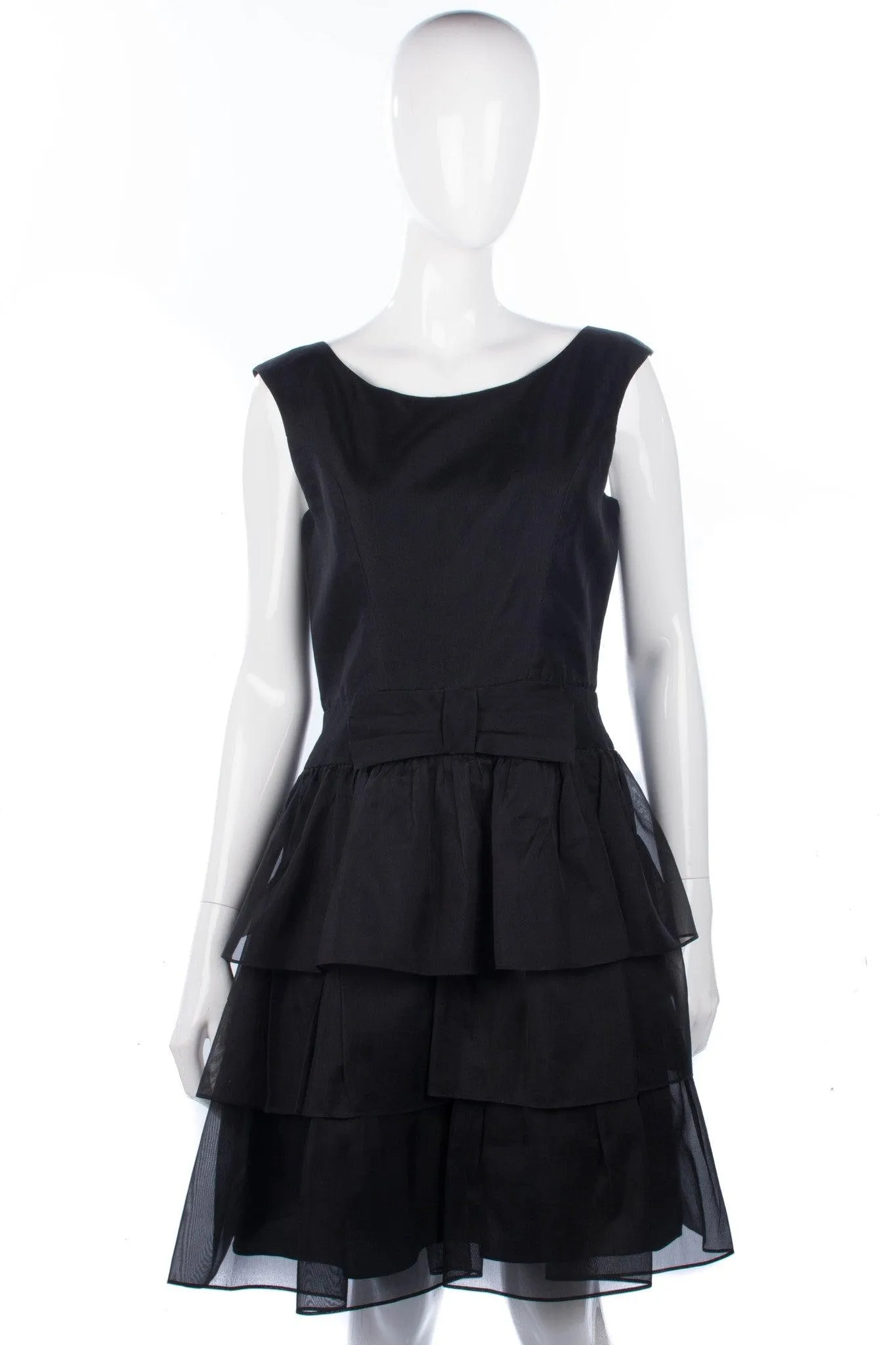 Lucy in Disguise London Black Dress 100% Silk UK Size 10