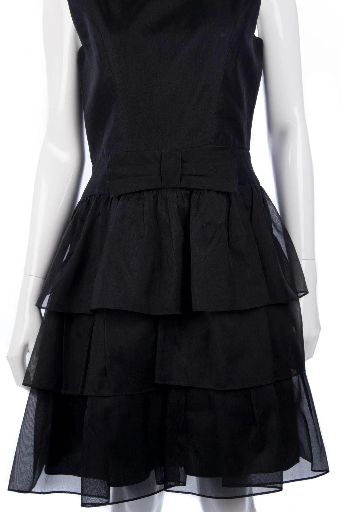 Lucy in Disguise London Black Dress 100% Silk UK Size 10