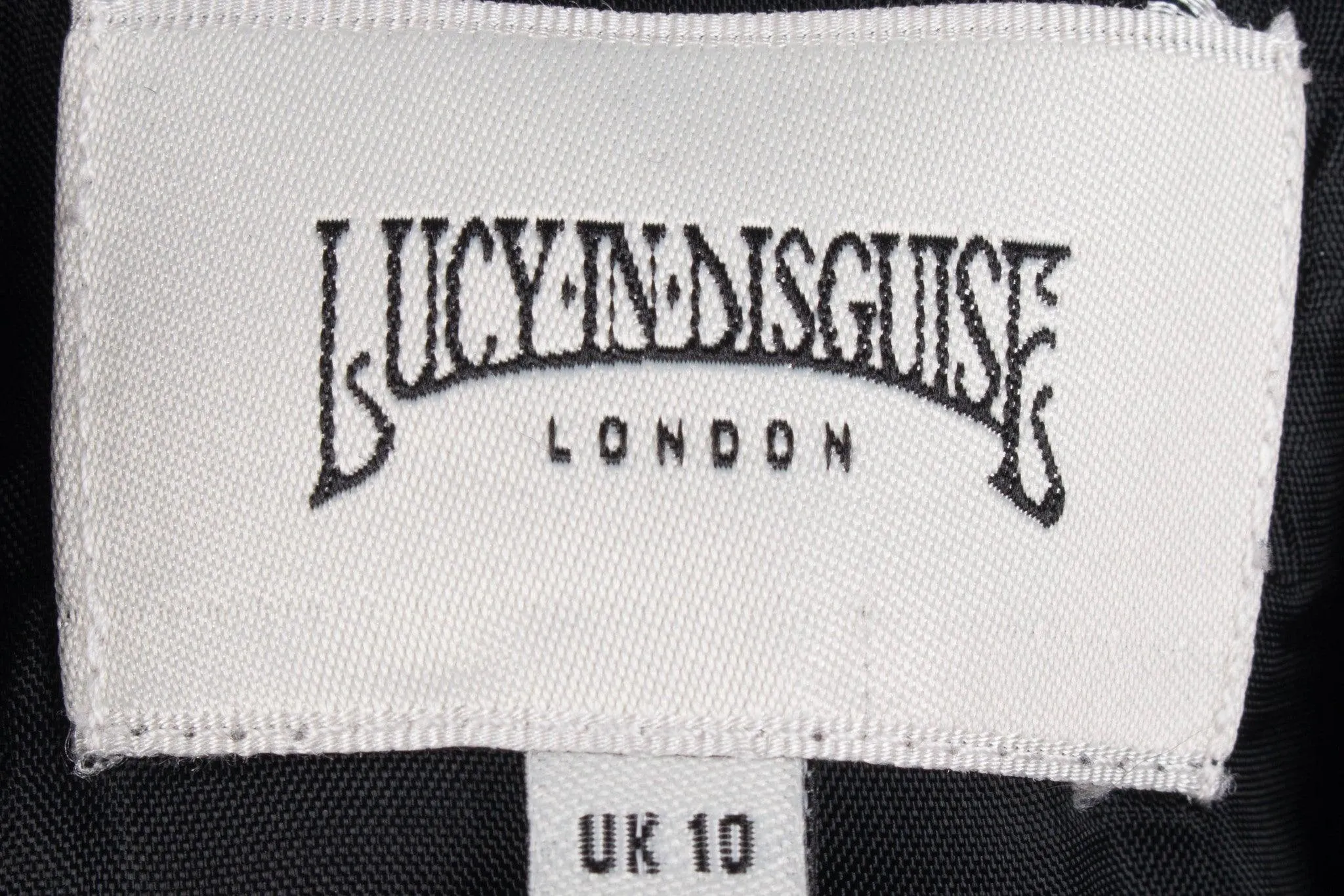 Lucy in Disguise London Black Dress 100% Silk UK Size 10