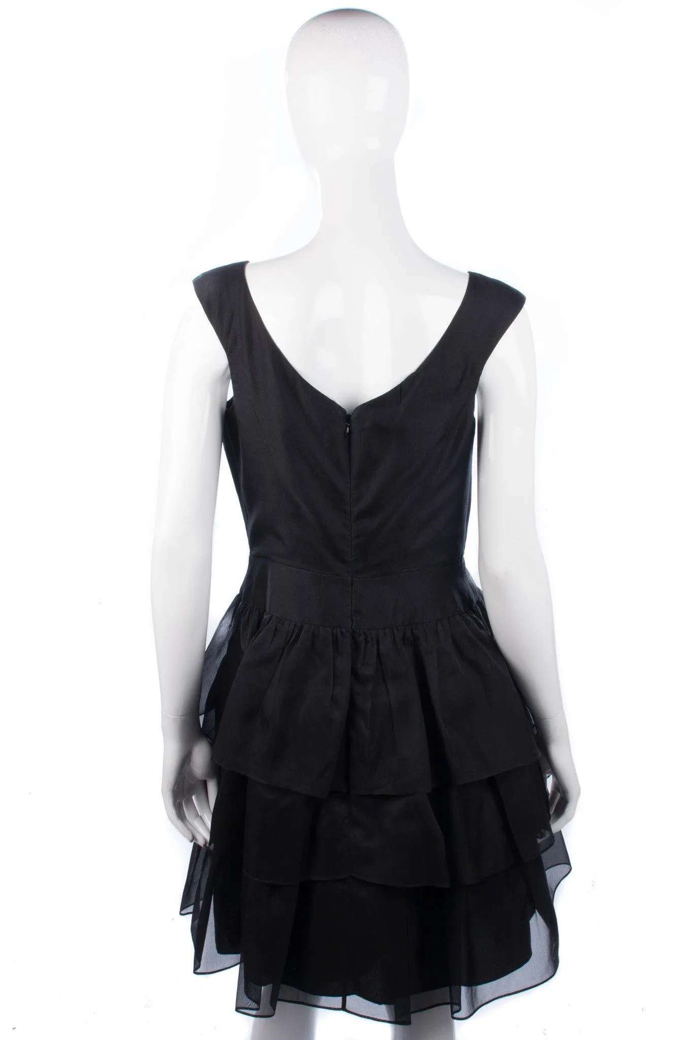 Lucy in Disguise London Black Dress 100% Silk UK Size 10