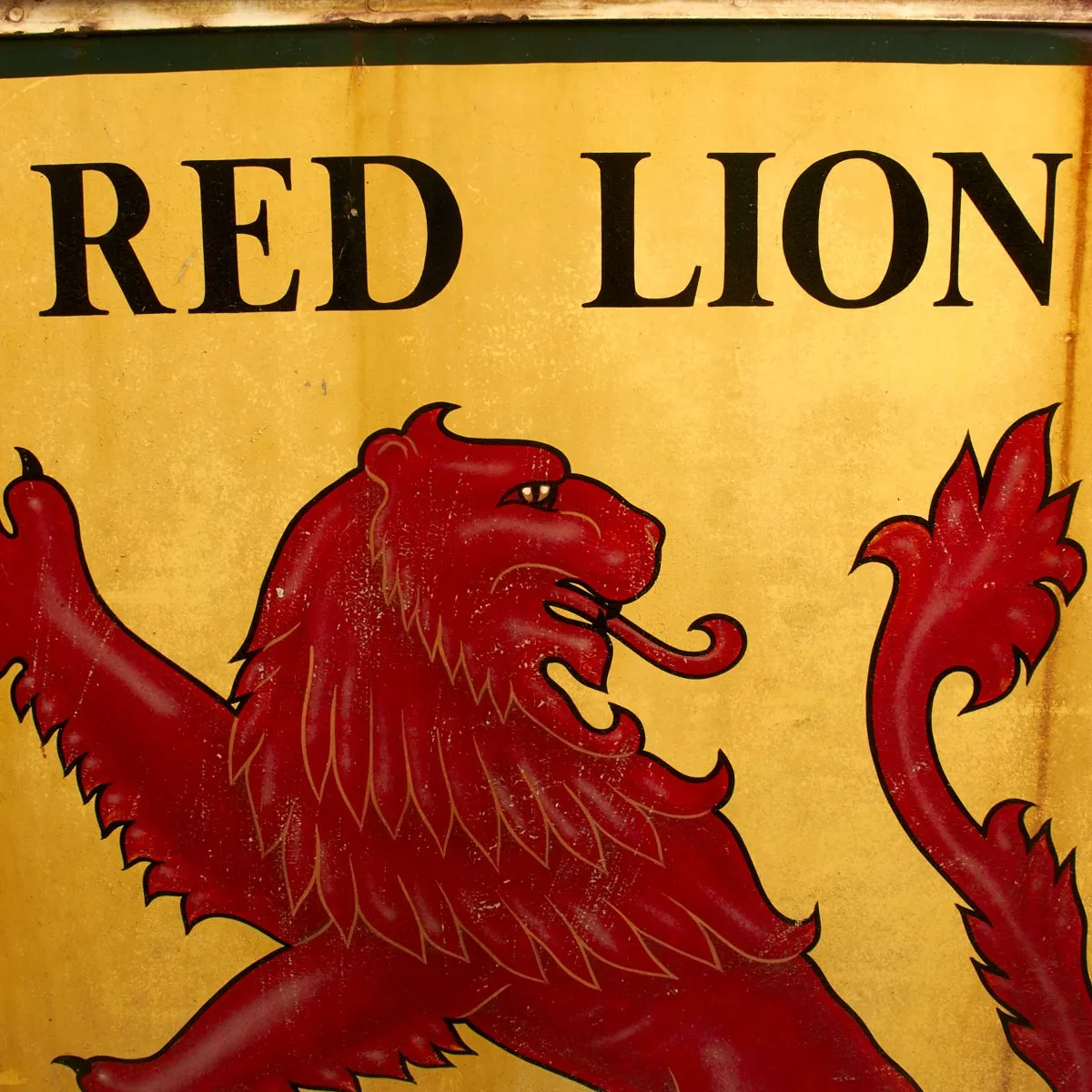 Original British WWII Red Lion MANNS Pub Sign - 48 x 36 Inches