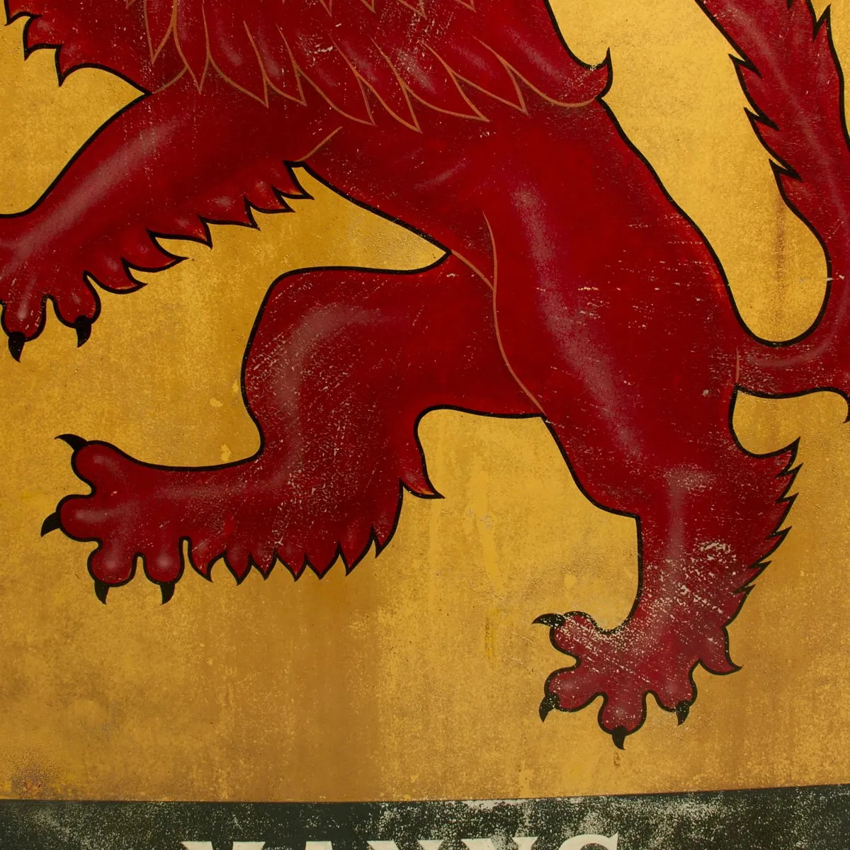 Original British WWII Red Lion MANNS Pub Sign - 48 x 36 Inches