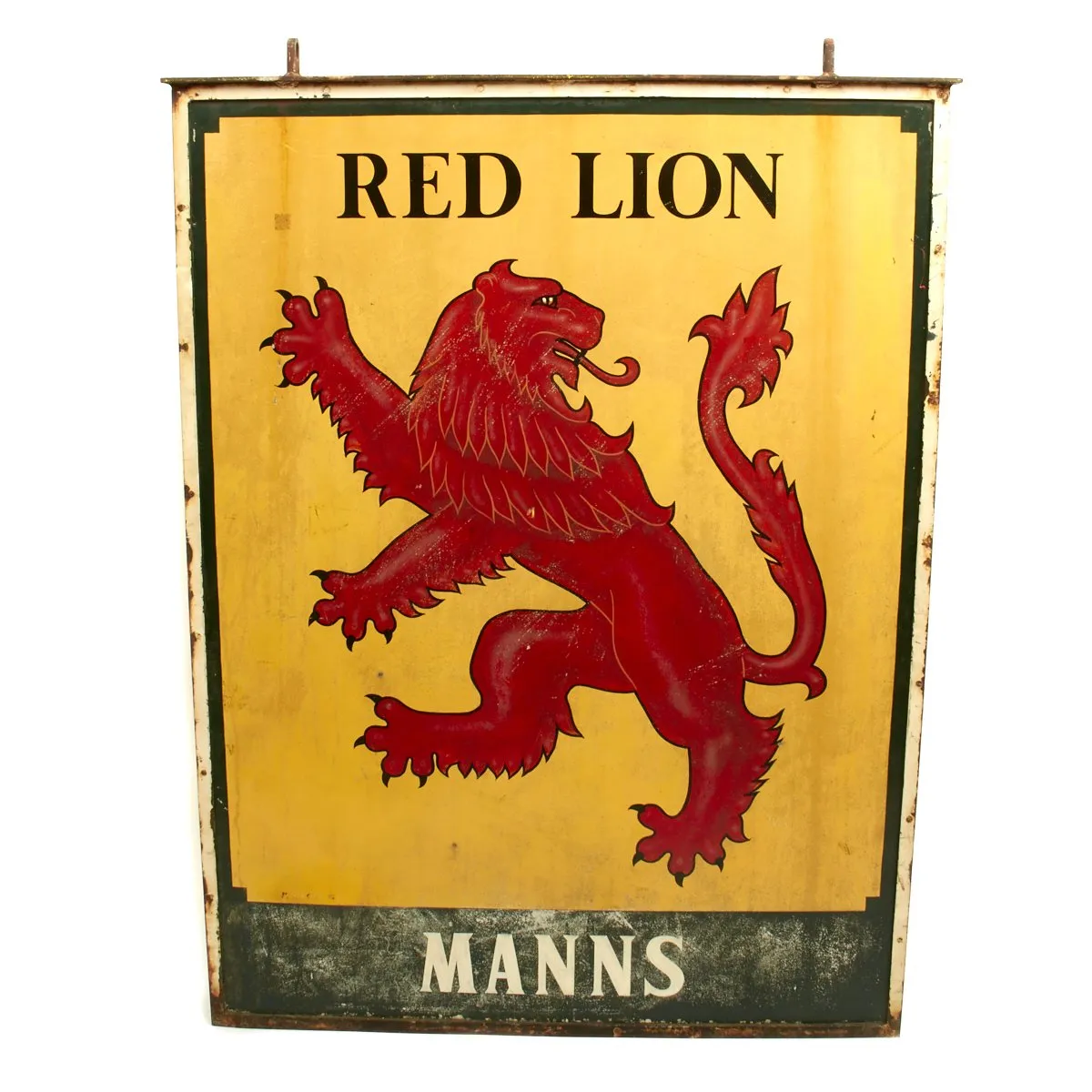 Original British WWII Red Lion MANNS Pub Sign - 48 x 36 Inches