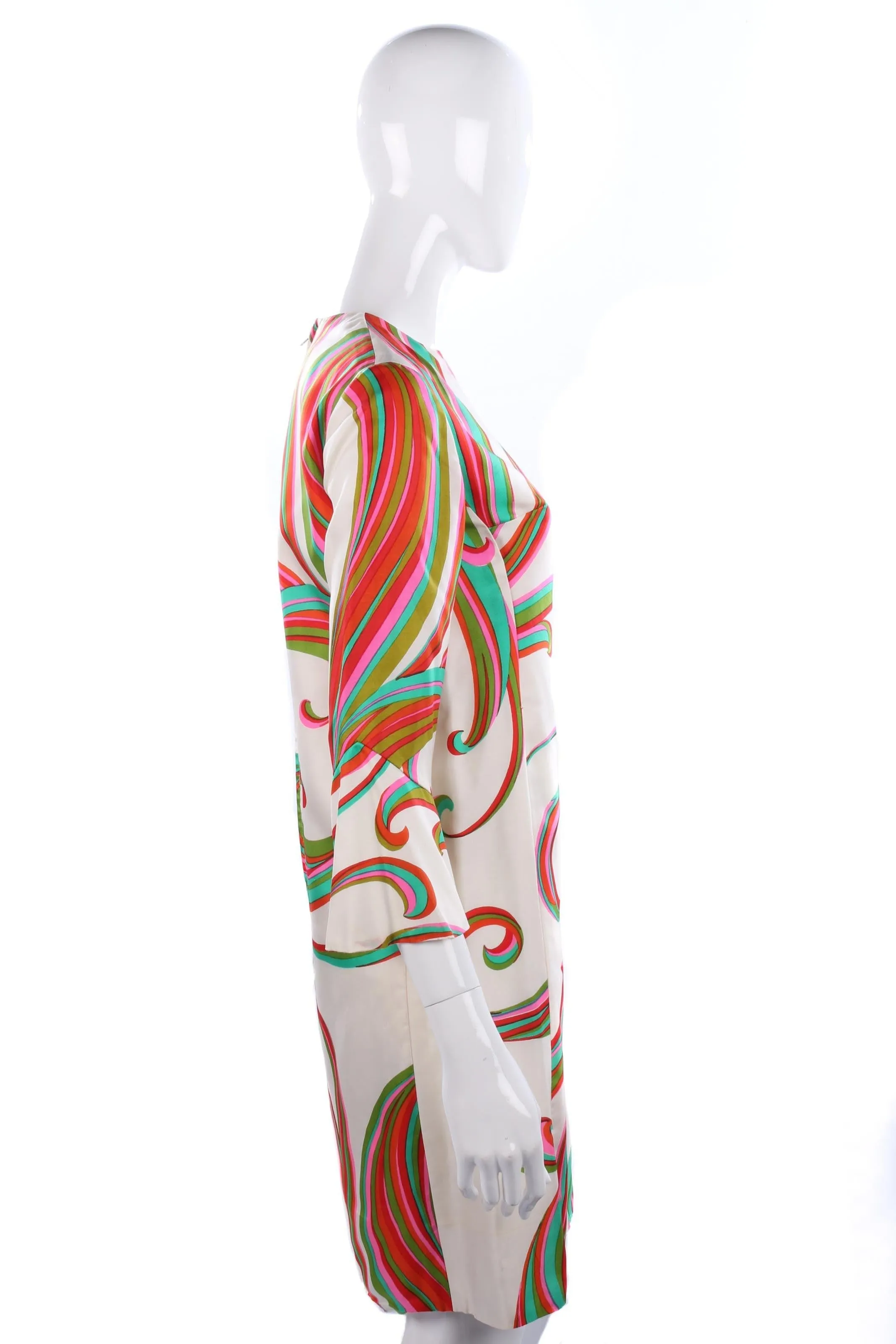 Peter Collins Vintage 1960/70's Cream Swirl Pattern Dress UK Size 12