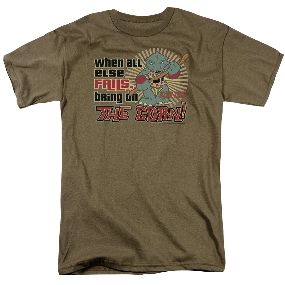 Quogs Bring on the Gorn Mens T Shirt Safari Green