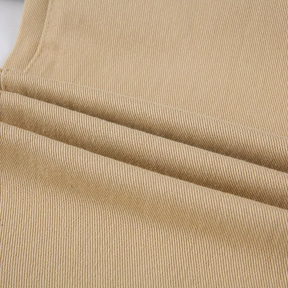 Retro Women's Vintage Streetwear High Waist Straight Pants, High Rise Straight Elastic Jeans (S Khaki)