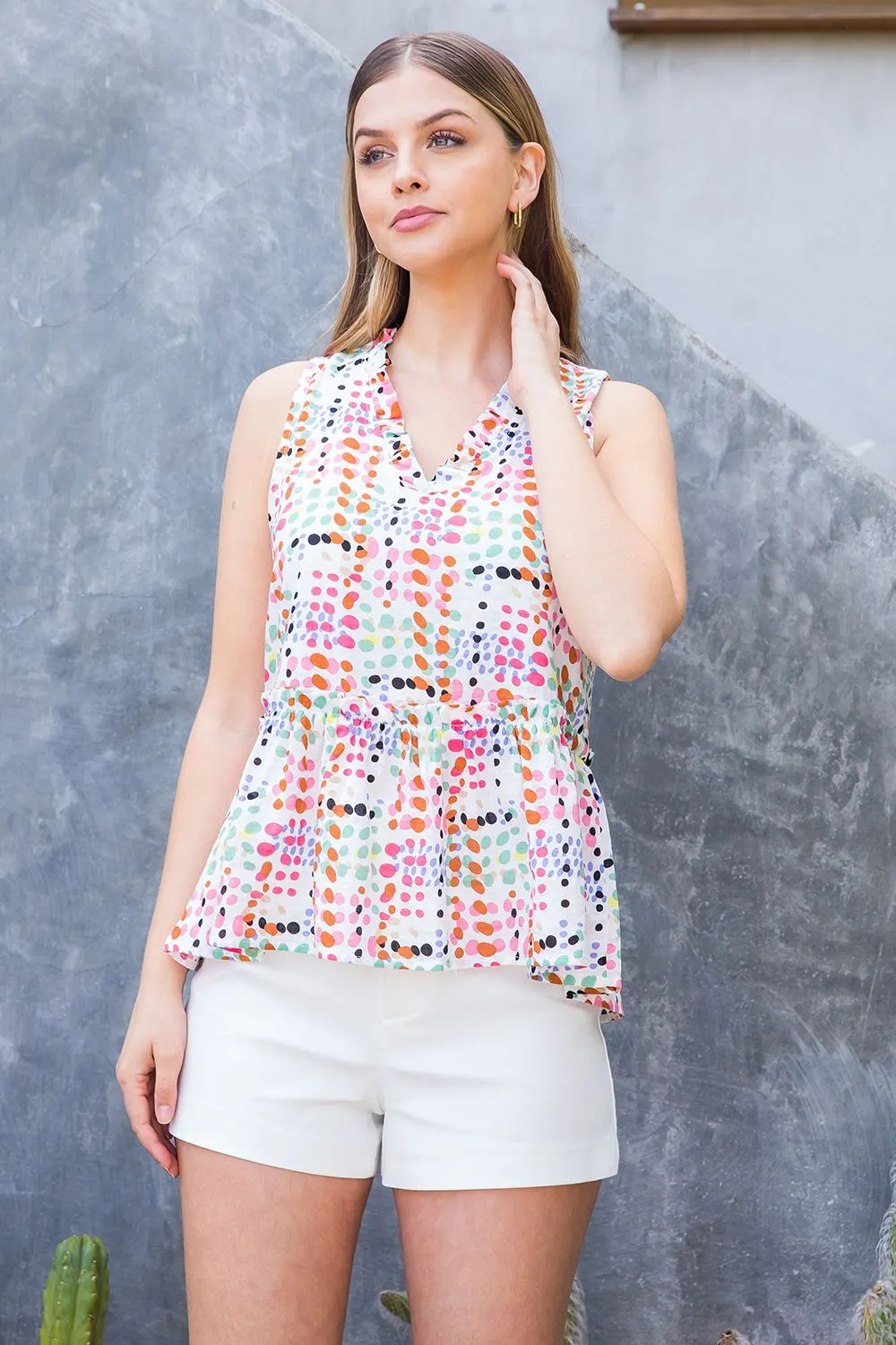 Ruffle Sleeveless Top