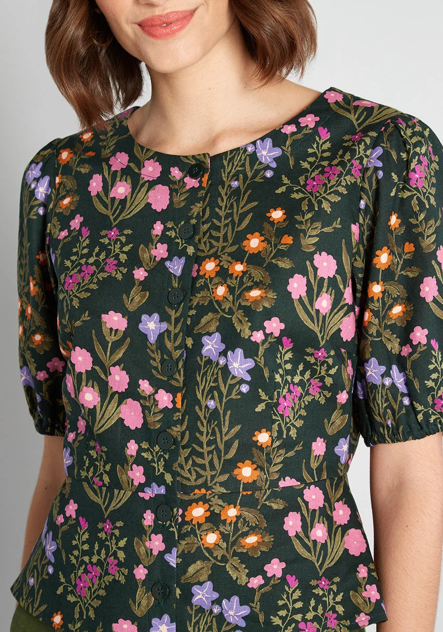 Spring Is Here Floral Peplum Blouse