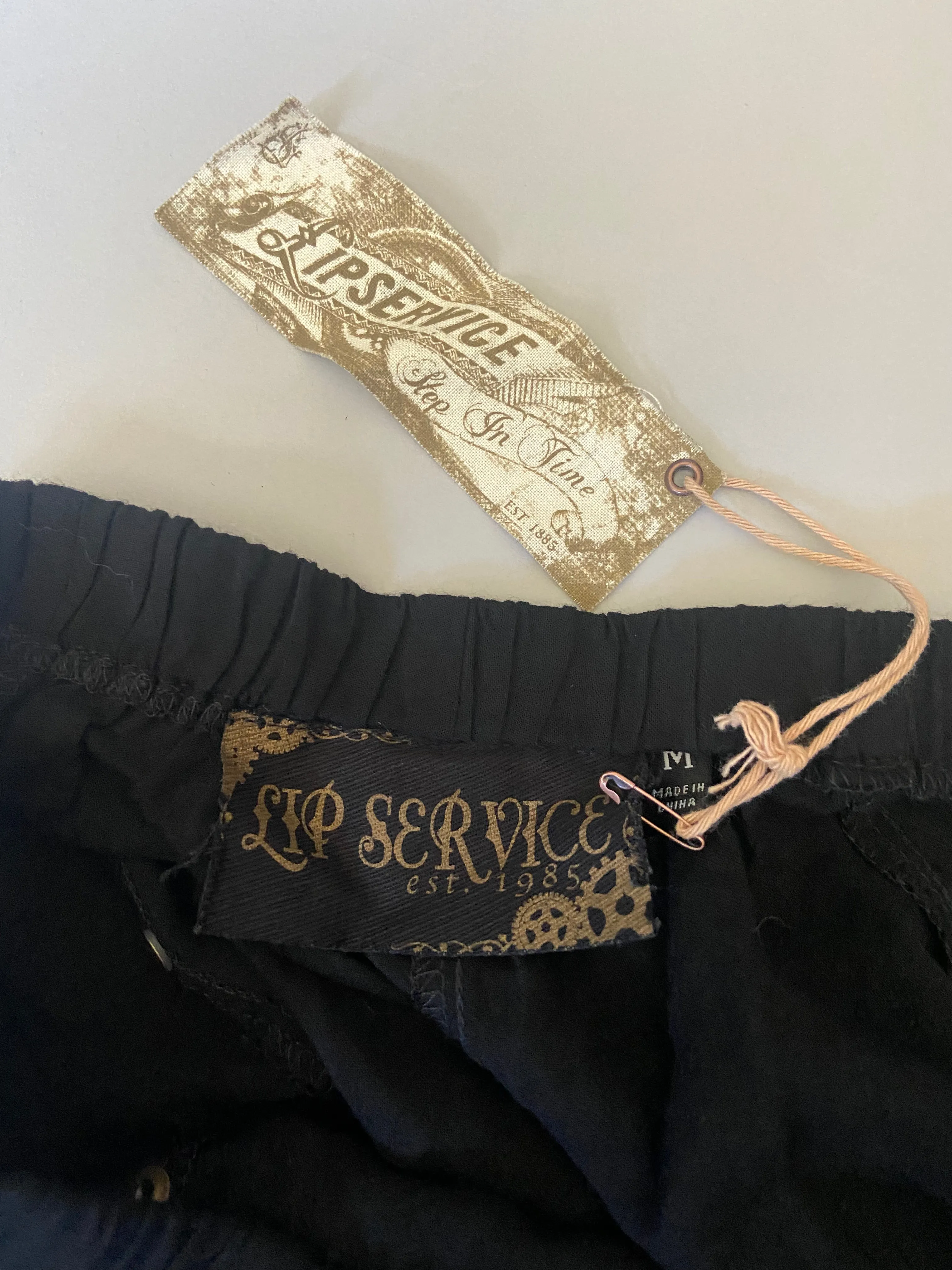 Step in Time Black Rayon Handkerchief Hem - size M