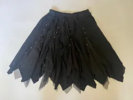 Step in Time Black Rayon Handkerchief Hem - size M
