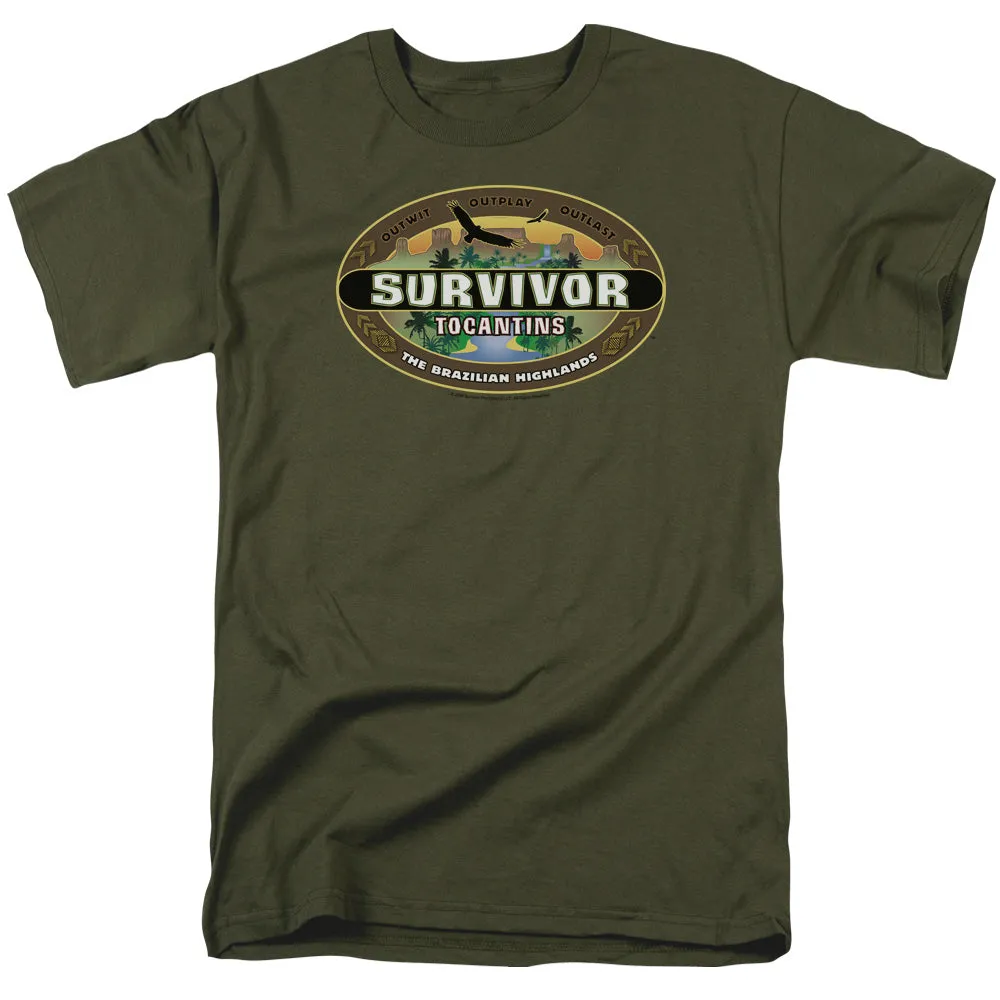 Survivor Tocantins Logo Mens T Shirt Military Green