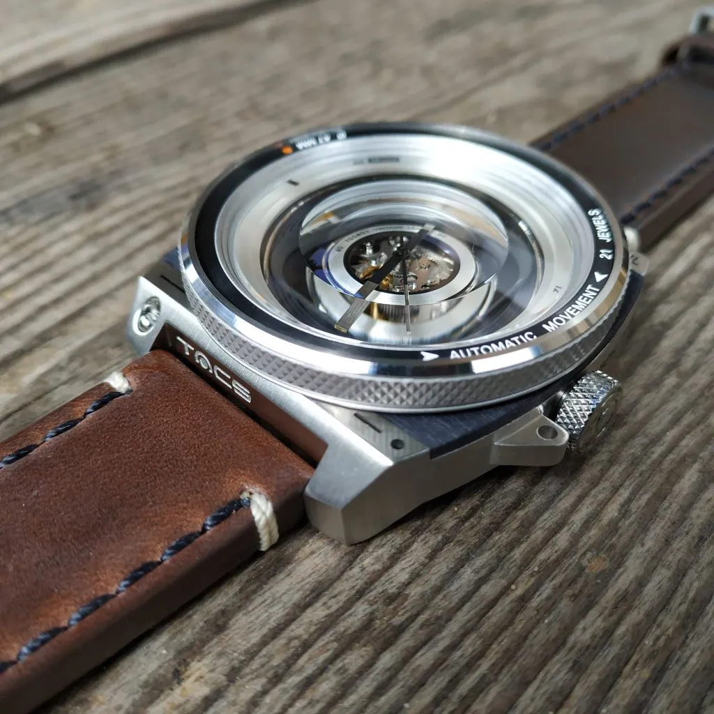 TACS Automatic Vintage Lens II (AVL II) - Silver & Horween
