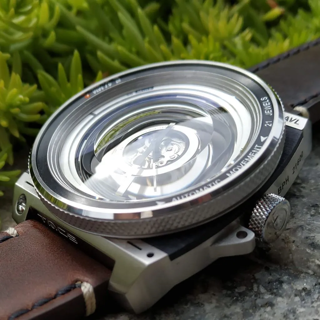 TACS Automatic Vintage Lens II (AVL II) - Silver & Horween