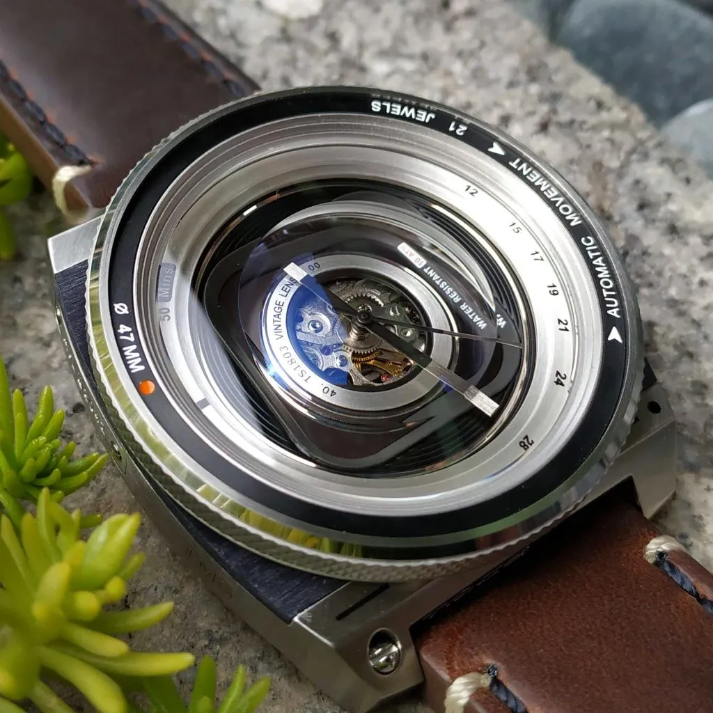 TACS Automatic Vintage Lens II (AVL II) - Silver & Horween