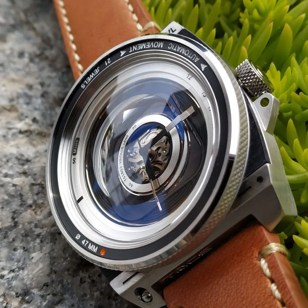 TACS Automatic Vintage Lens II (AVL II) - Silver & Horween