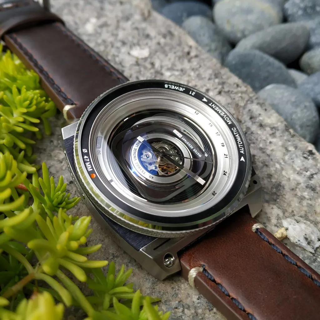 TACS Automatic Vintage Lens II (AVL II) - Silver & Horween
