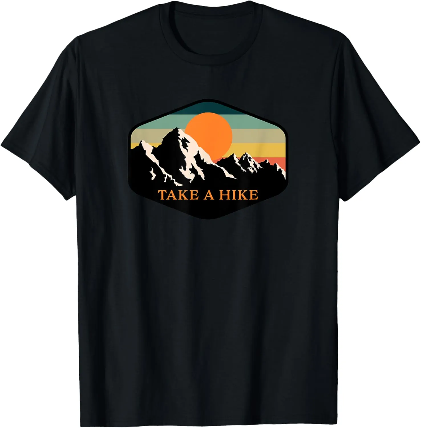 TAKE A HIKE RETRO VINTAGE UNISEX-ADULT HIKING T-SHIRT - BLACK - S