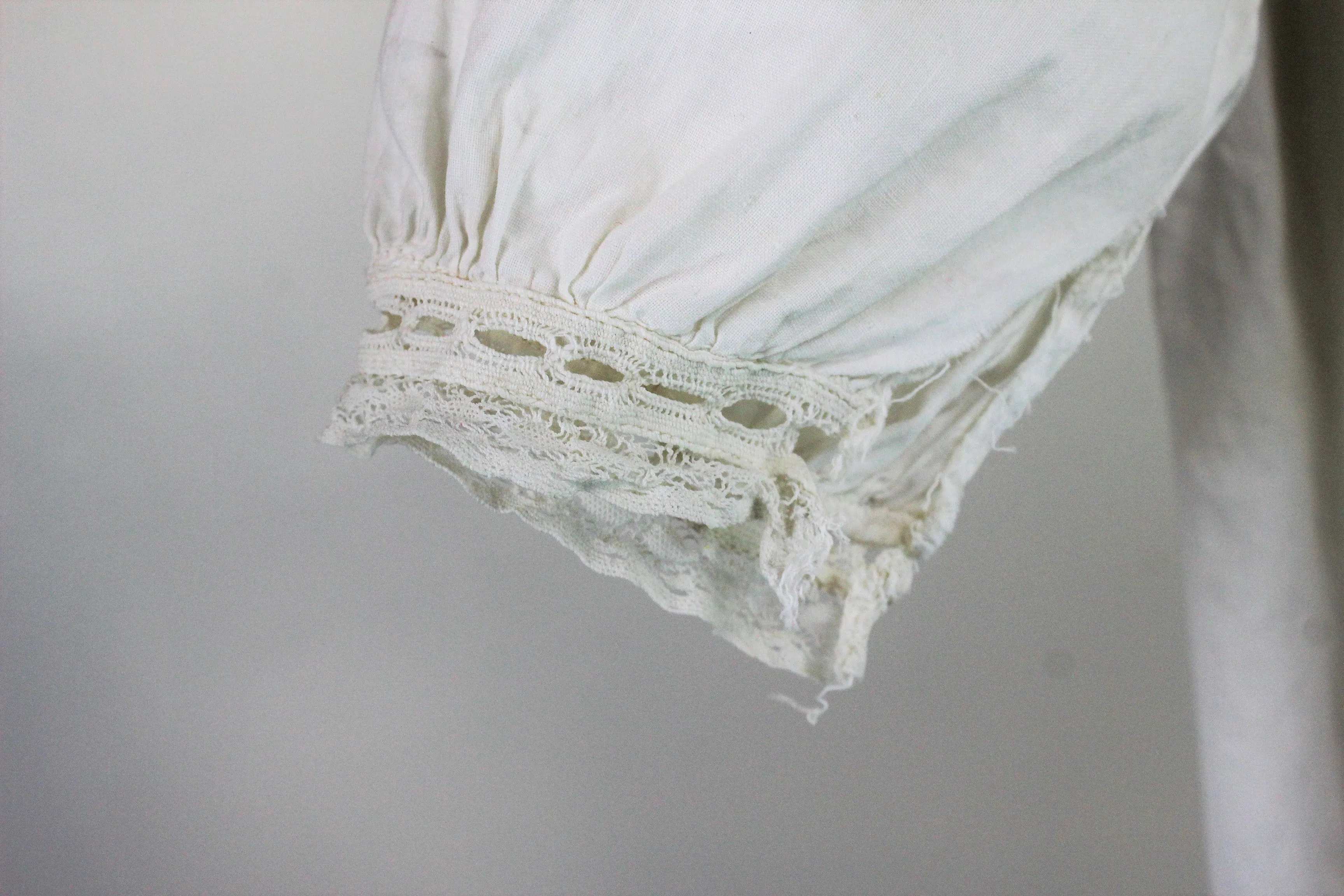 Vintage 1910s 1920s Babys White Cotton Christening Dress