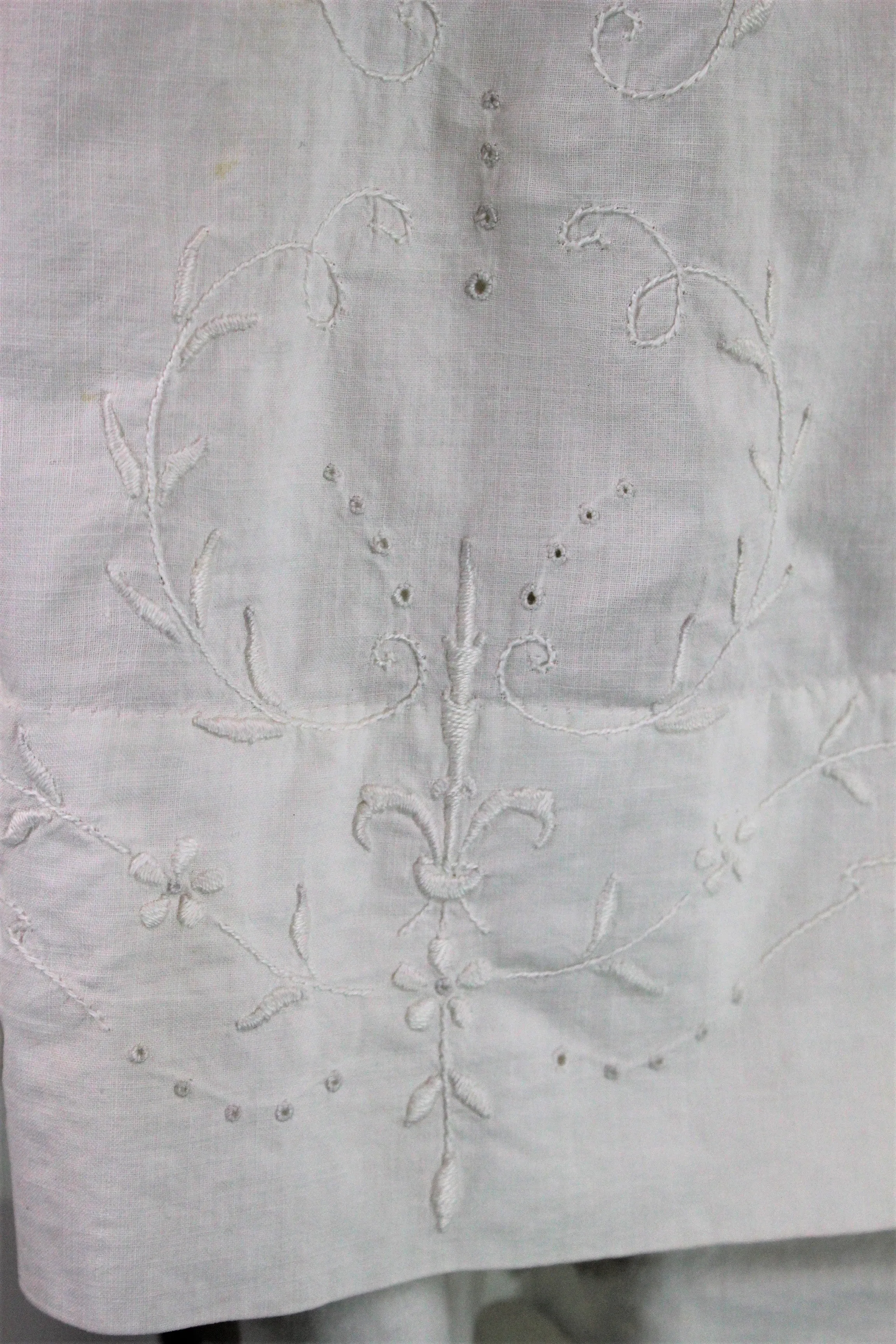 Vintage 1910s 1920s Babys White Cotton Christening Dress