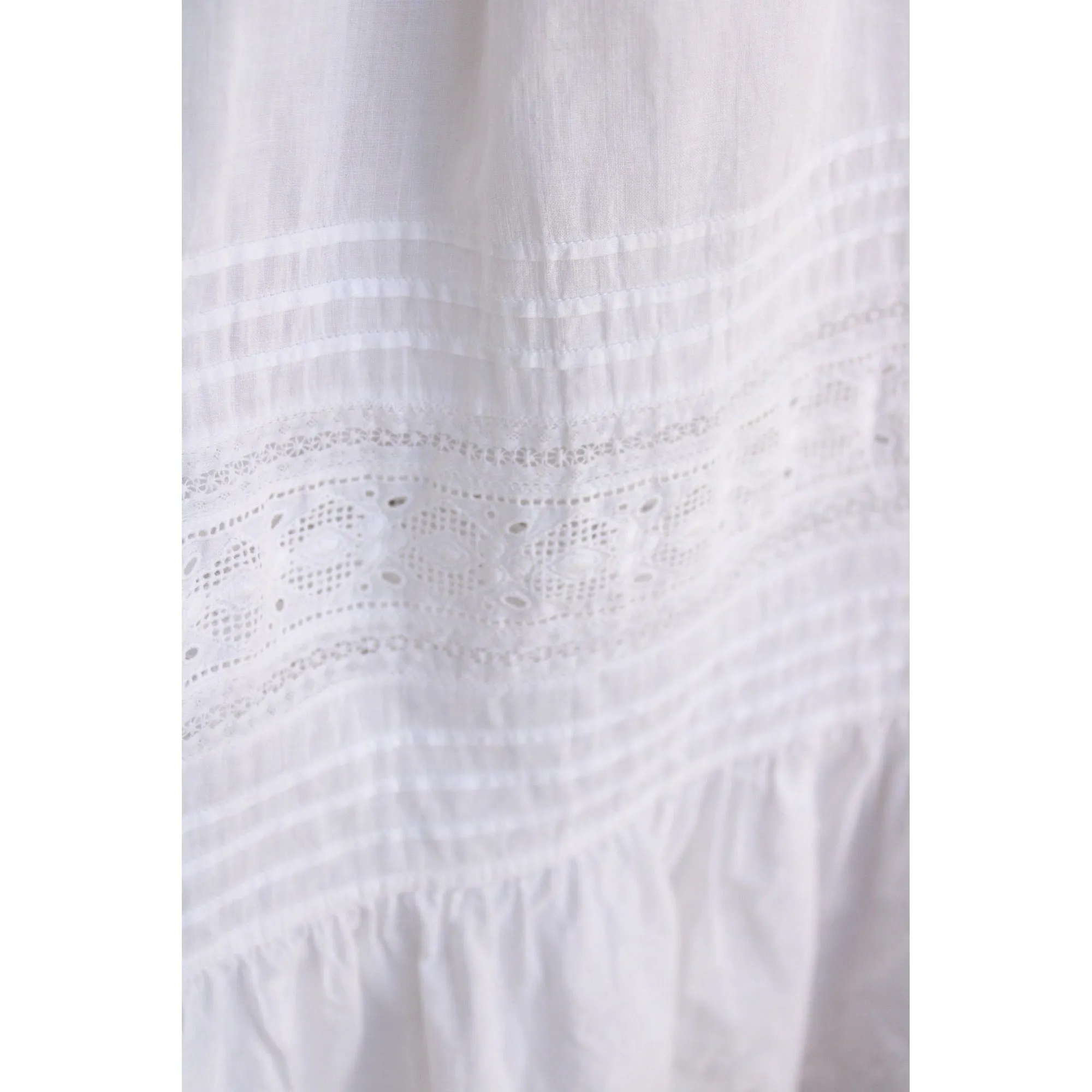 Vintage 1910s White Cotton and Lace Christening Baptism Dress