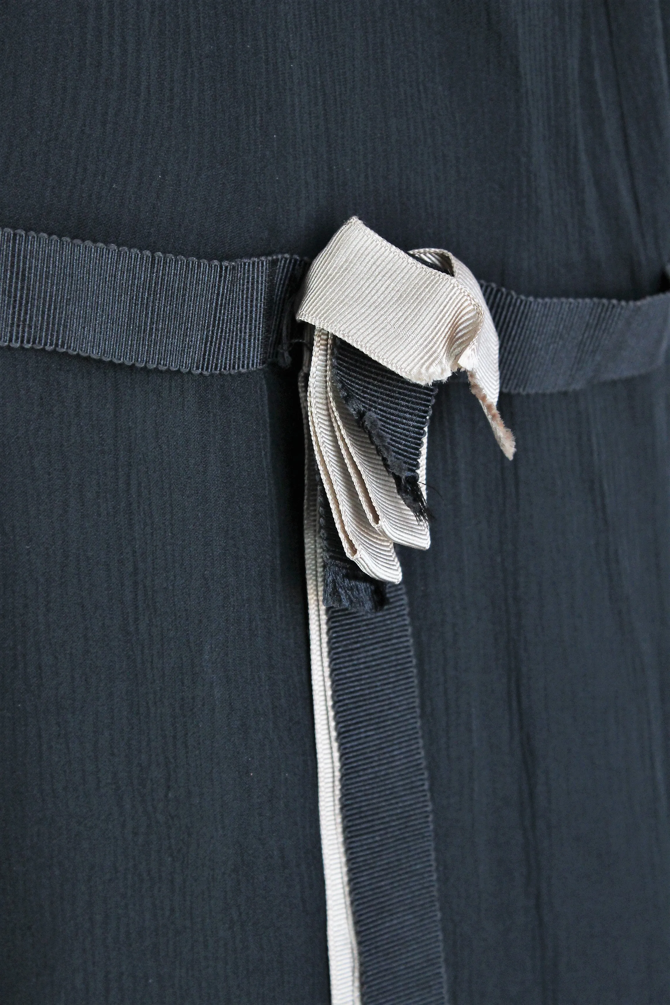 Vintage 1920s Black Silk Chiffon Dress