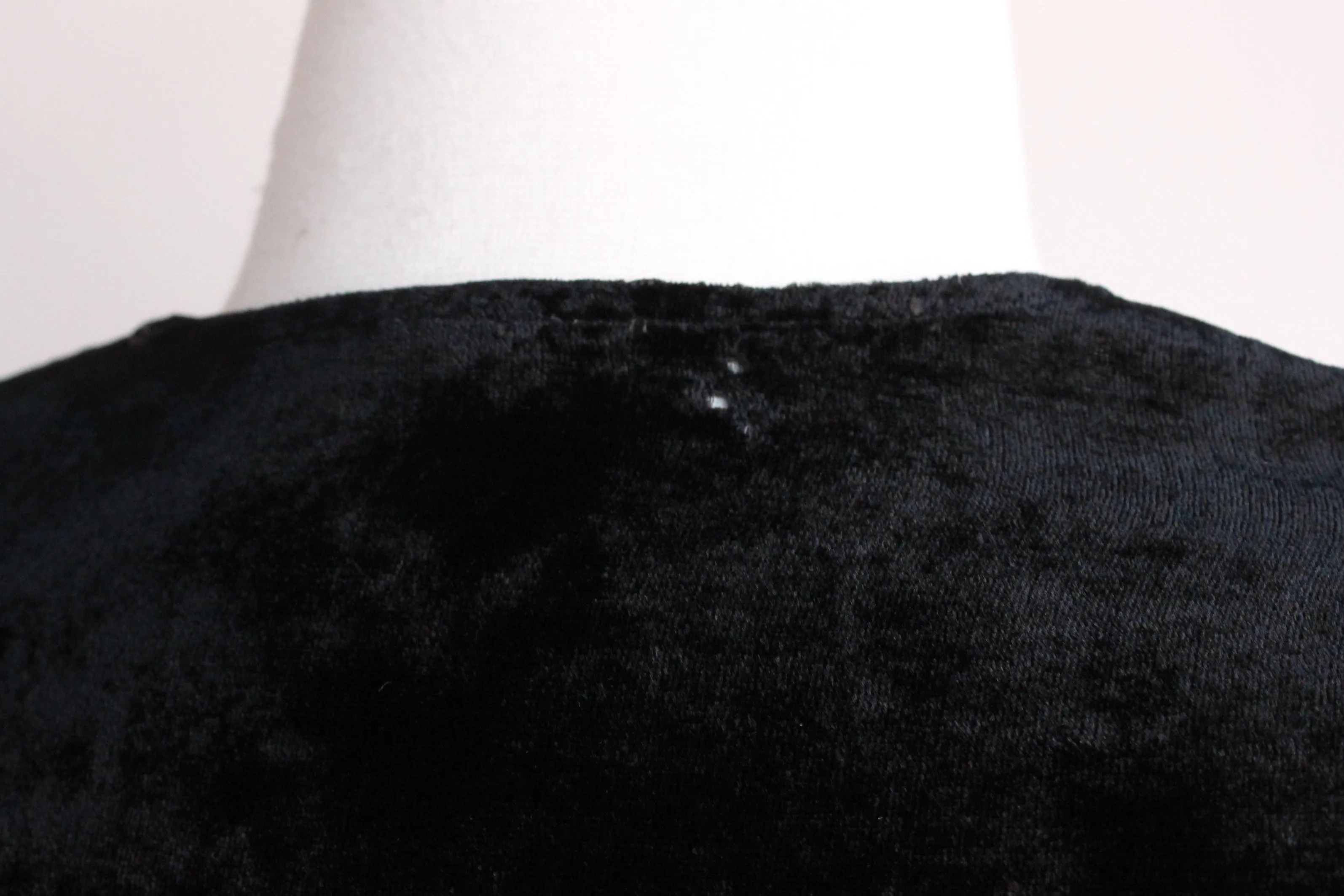 Vintage 1930s Black Silk Velvet Dress by Cash's
