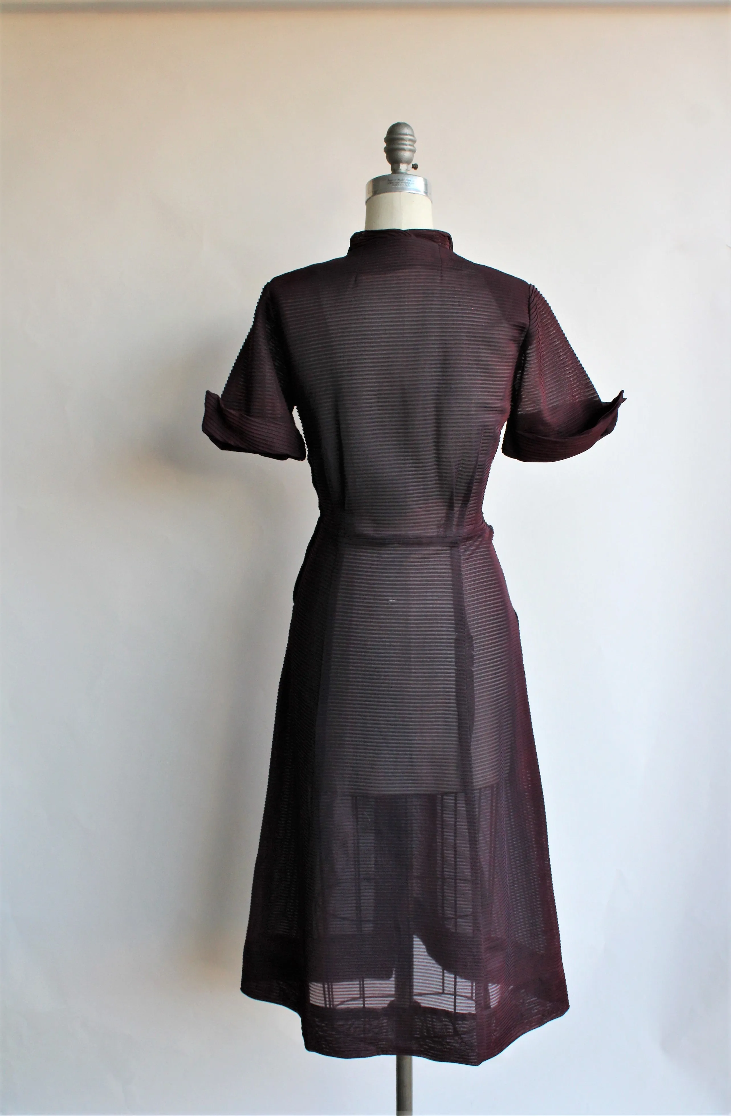 Vintage 1940s Mynette Black Nylon Dress With Pockets