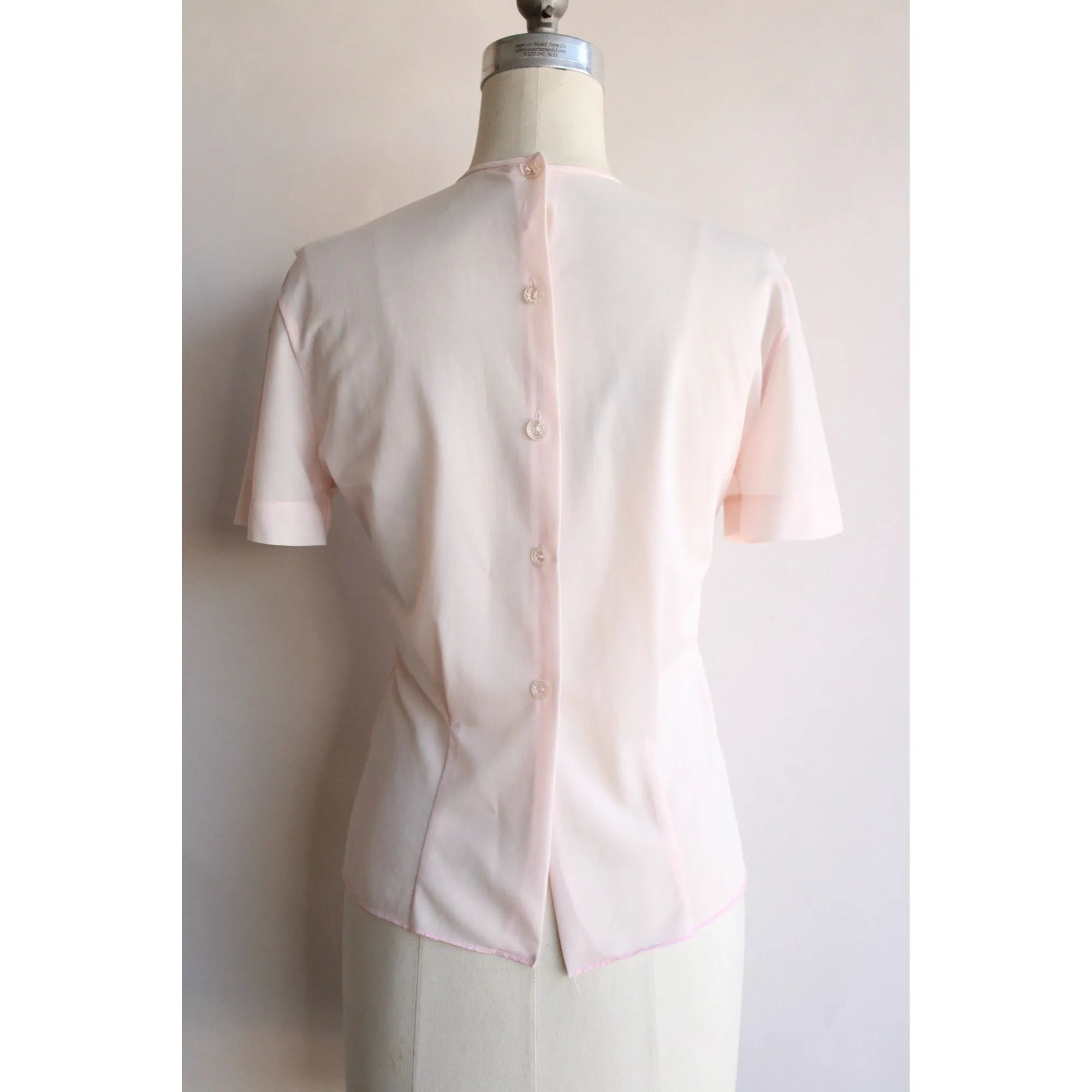 Vintage 1950s  Pink Nylon Blouse