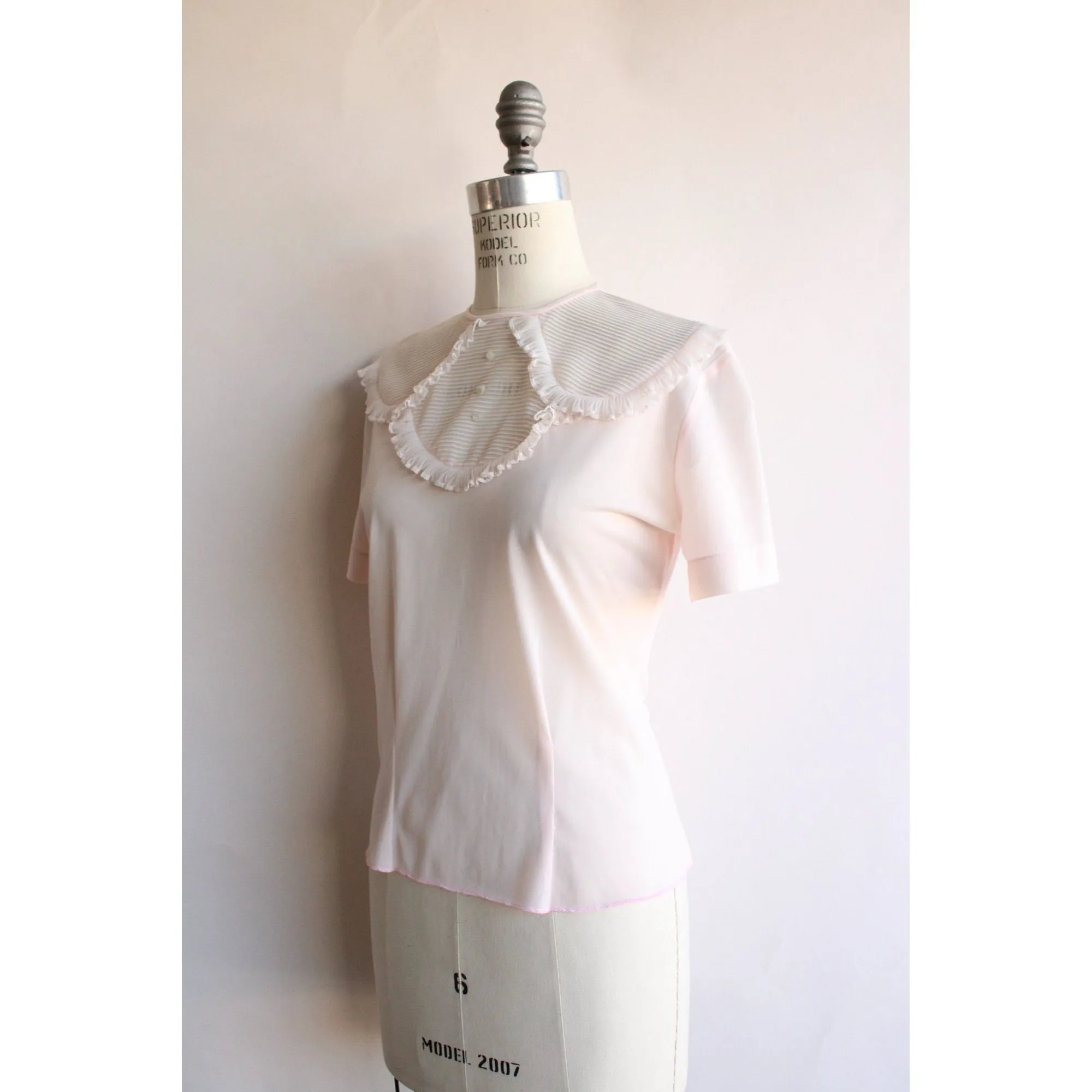 Vintage 1950s  Pink Nylon Blouse