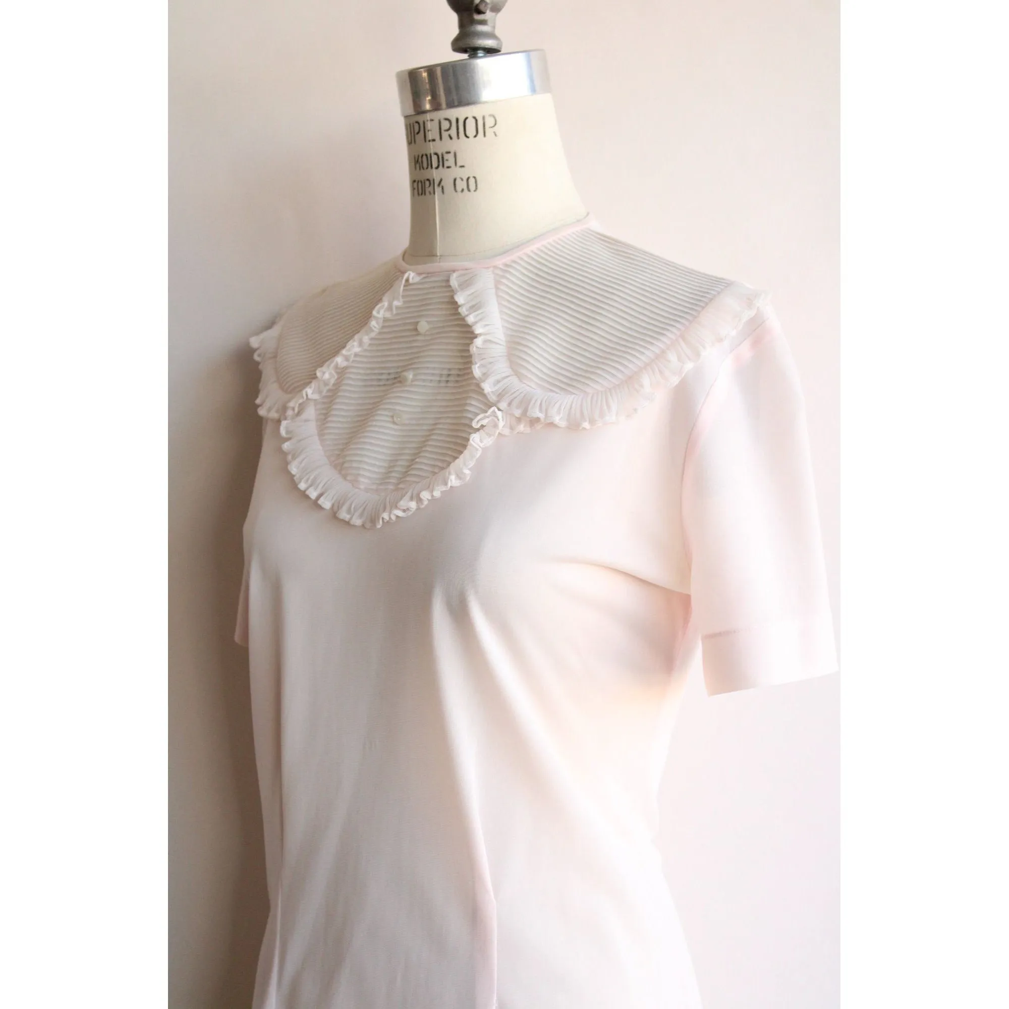 Vintage 1950s  Pink Nylon Blouse