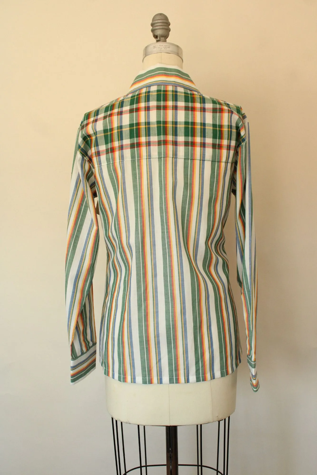 Vintage 1970s NWT Deadstock Montgomery Ward Plaid and Stripe Shirt