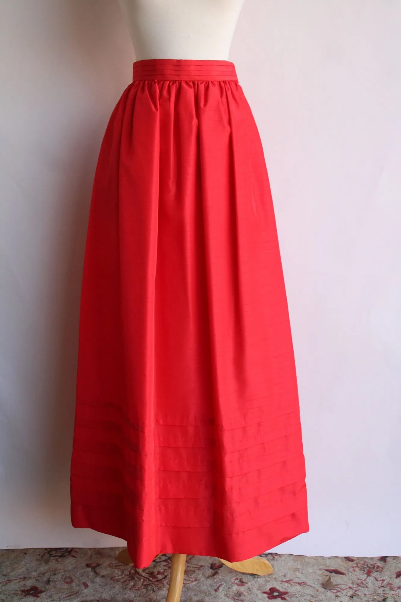 Vintage 1970s Red Maxi Skirt with Pocket