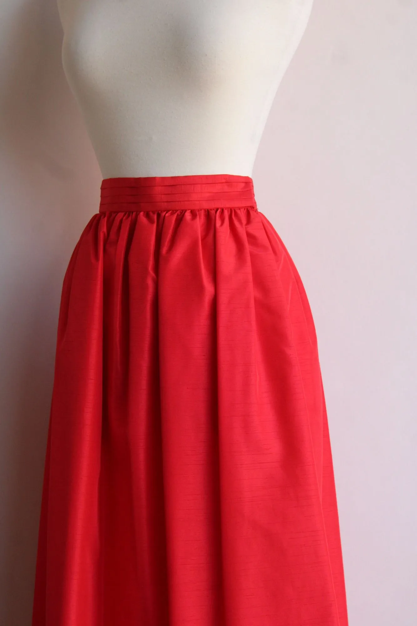 Vintage 1970s Red Maxi Skirt with Pocket