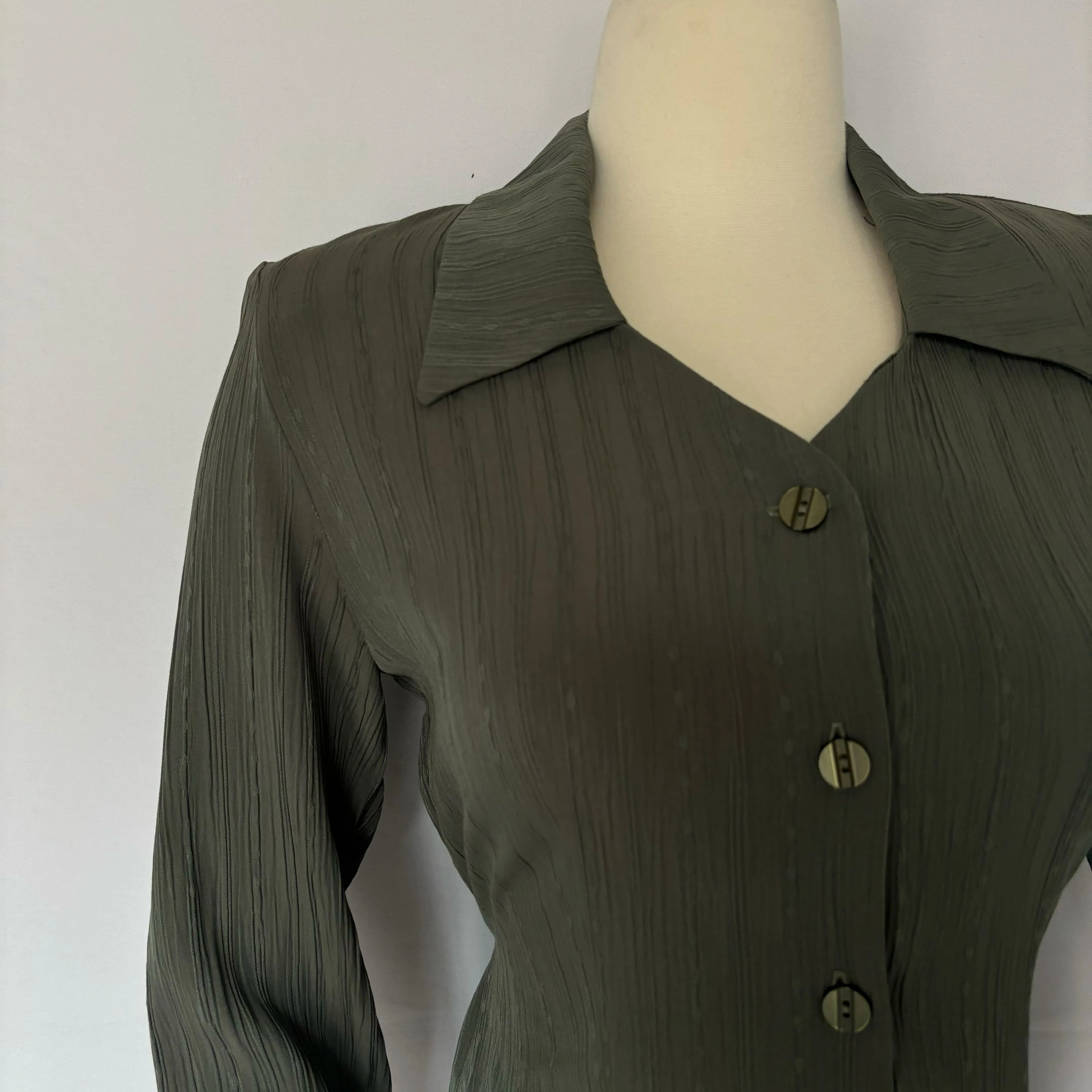 Vintage 1990's Navy Green Blouse