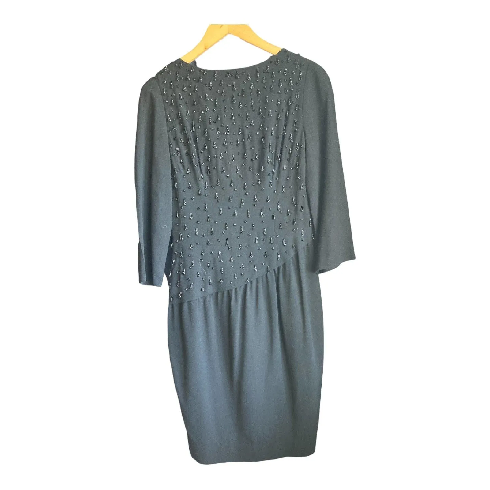 Vintage Black 3/4 Sleeve Dress UK Size 12