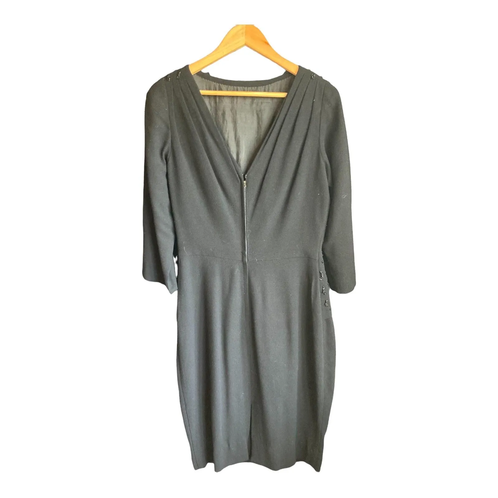 Vintage Black 3/4 Sleeve Dress UK Size 12