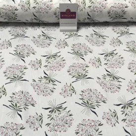 Vintage Floral Flower Bouquet printed Viscose Dress Fabric 58" wide MA885