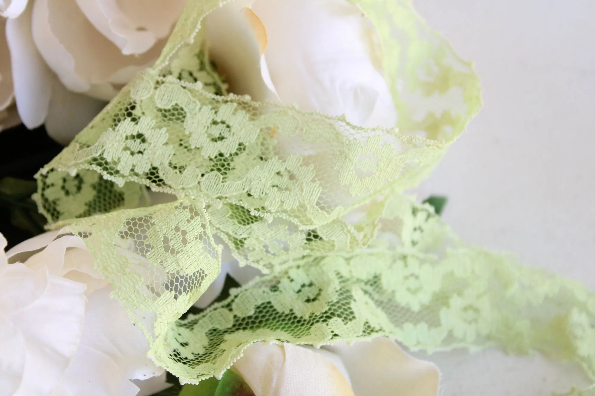 Vintage Green Lace Trim, 2 Yards, 1.25" wide