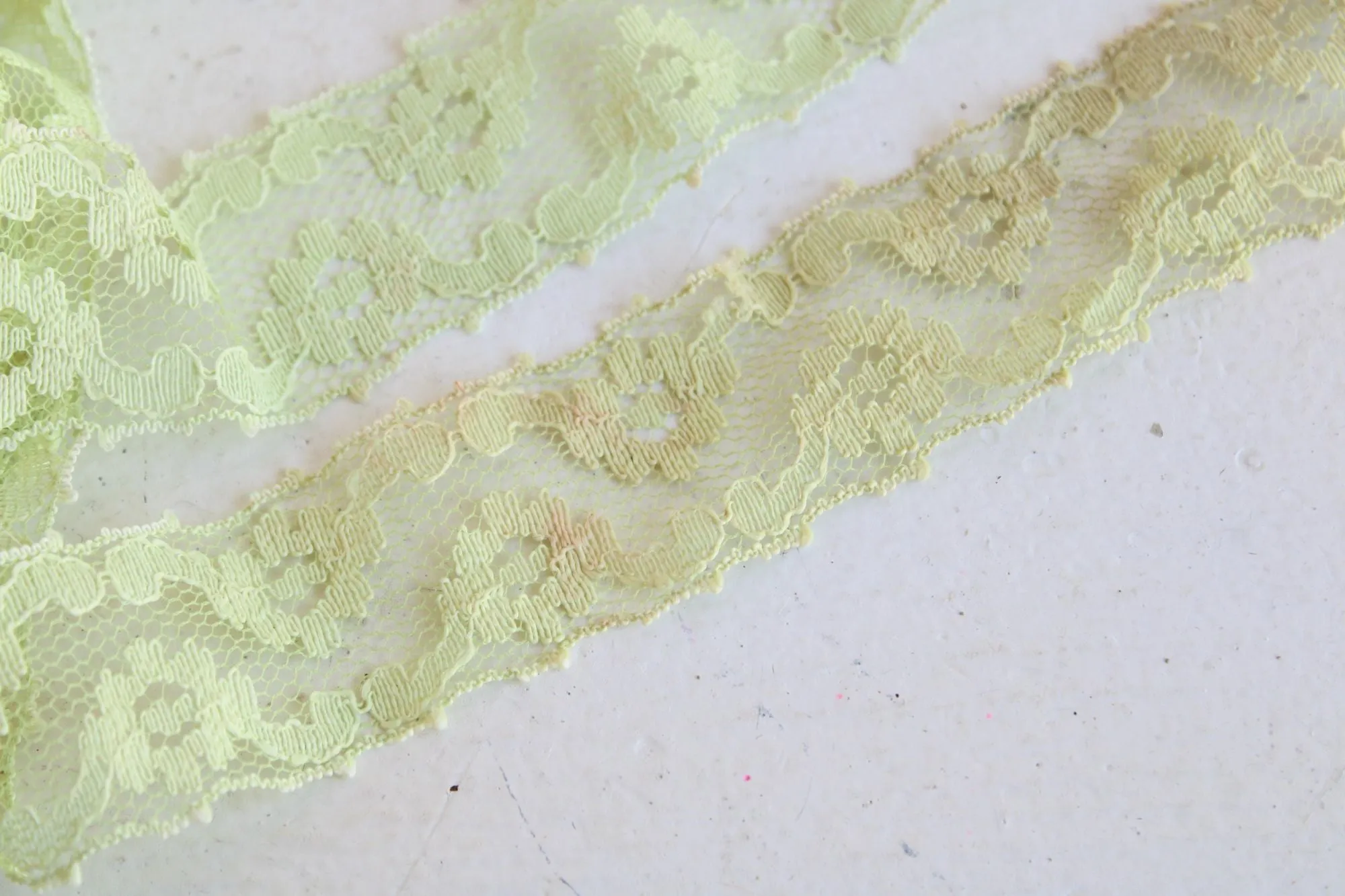 Vintage Green Lace Trim, 2 Yards, 1.25" wide