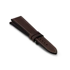Vintage Leather Strap - Dark Brown - Full Stitch