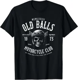 Vintage Motorcycle 50th Birthday T-Shirt - Men's Classic Fit Black Graphic Tee - Small