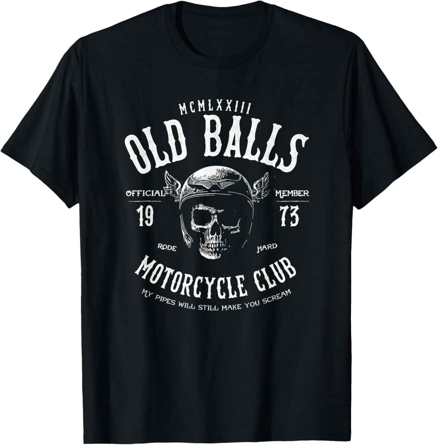 Vintage Motorcycle 50th Birthday T-Shirt - Men's Classic Fit Black Graphic Tee - Small