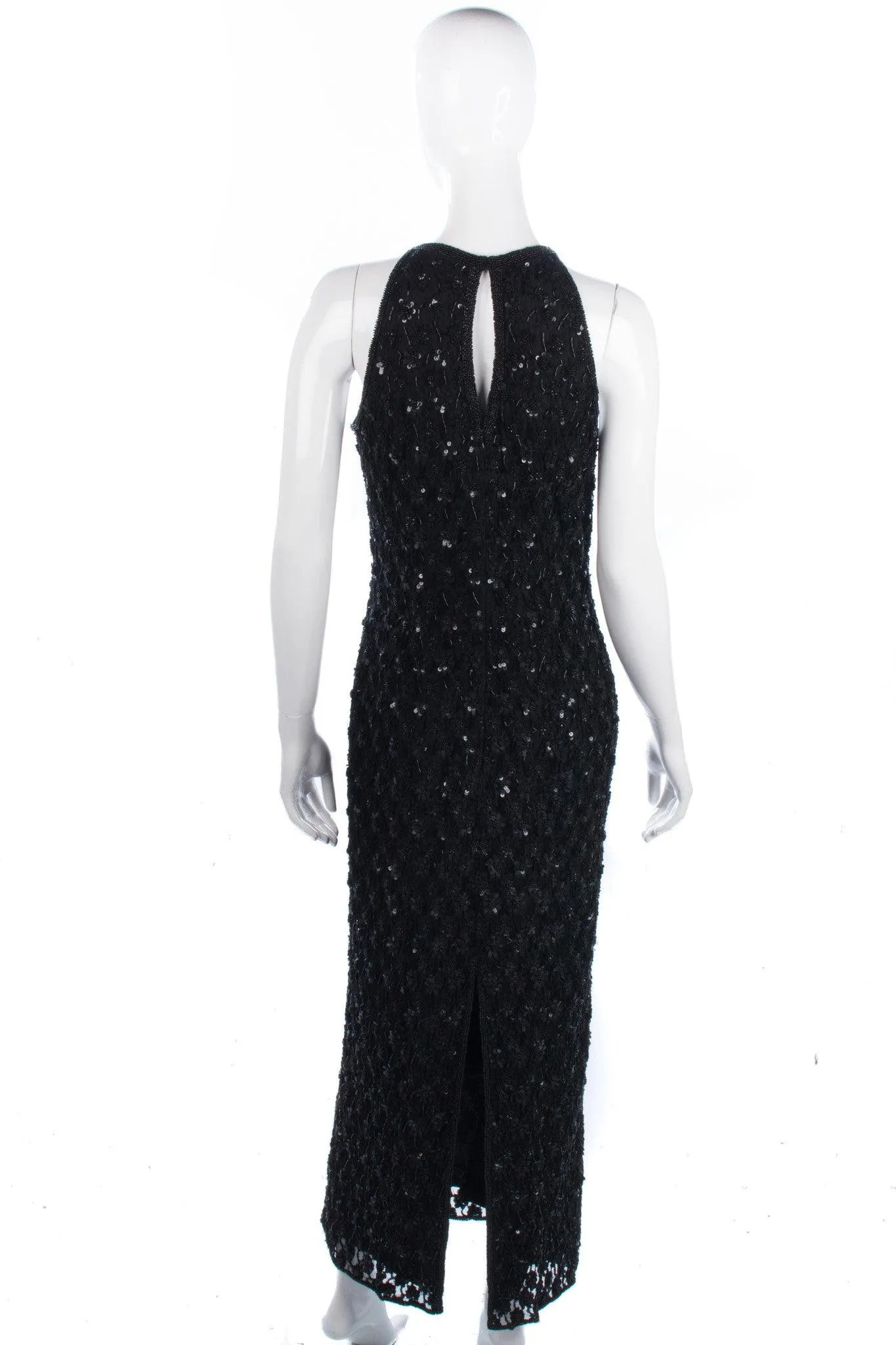 Vintage Opera at Richards Long Black Lace and Sequinned Dress. BNWT size 12