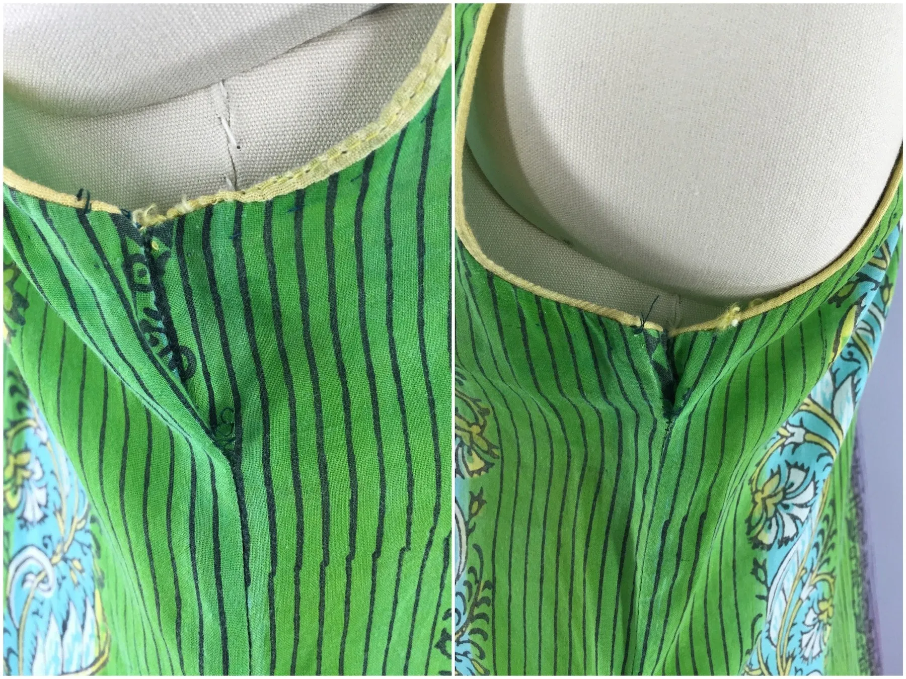Vintage Tunic Top / Cotton Block Print