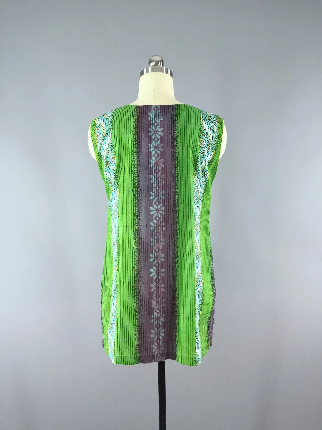 Vintage Tunic Top / Cotton Block Print